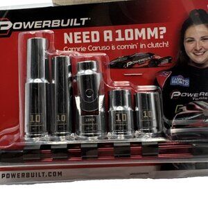 NHRA 10mm 5 Pc socket set 1/4" & 3/8" drive 6 & 12Pt  Camri Caruso